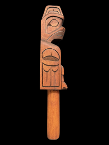 Musqueam-carved yellow cedar talking stick